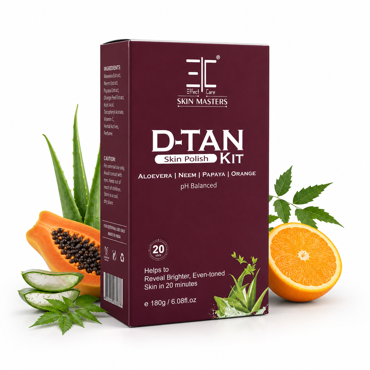 D1FD4CBB-A50D-42A7-AD60-145457AF835F EC Skin Masters D-TAN Skin POLISH KIT| Ideal for All Skin Types | Lightens Suntan | 180g | Instant Tan Removal & Glow (65rs per use) - Image 1